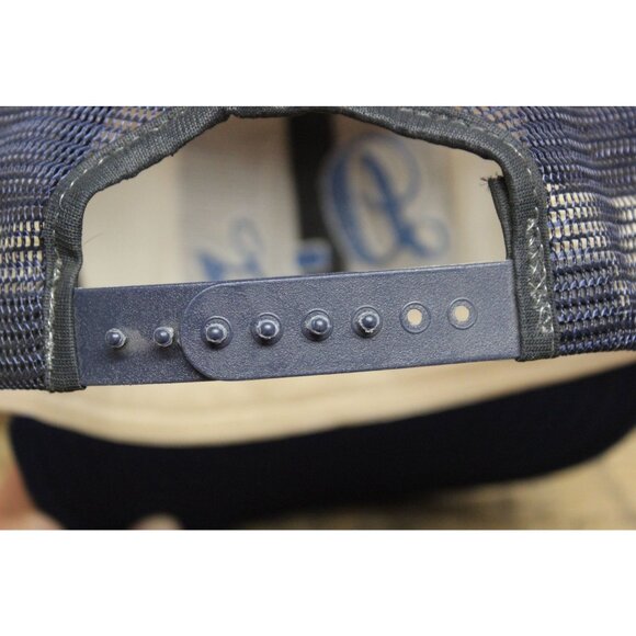 AJD Vintage Lucky Stripes‎ Snapback Trucker Hat Size Large Chain Stitch Knit - Picture 7 of 16